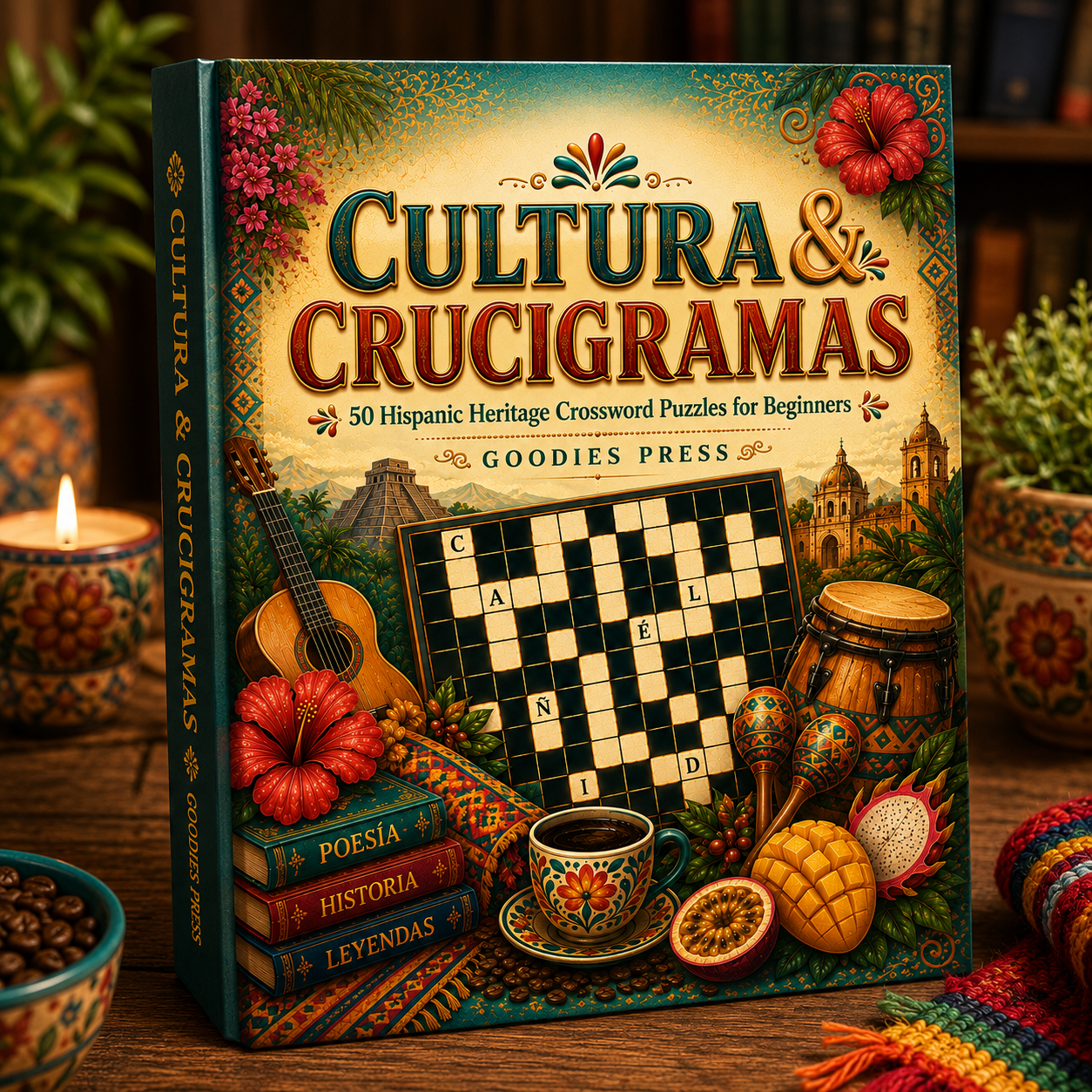 Cultura & Crucigramas book mockup