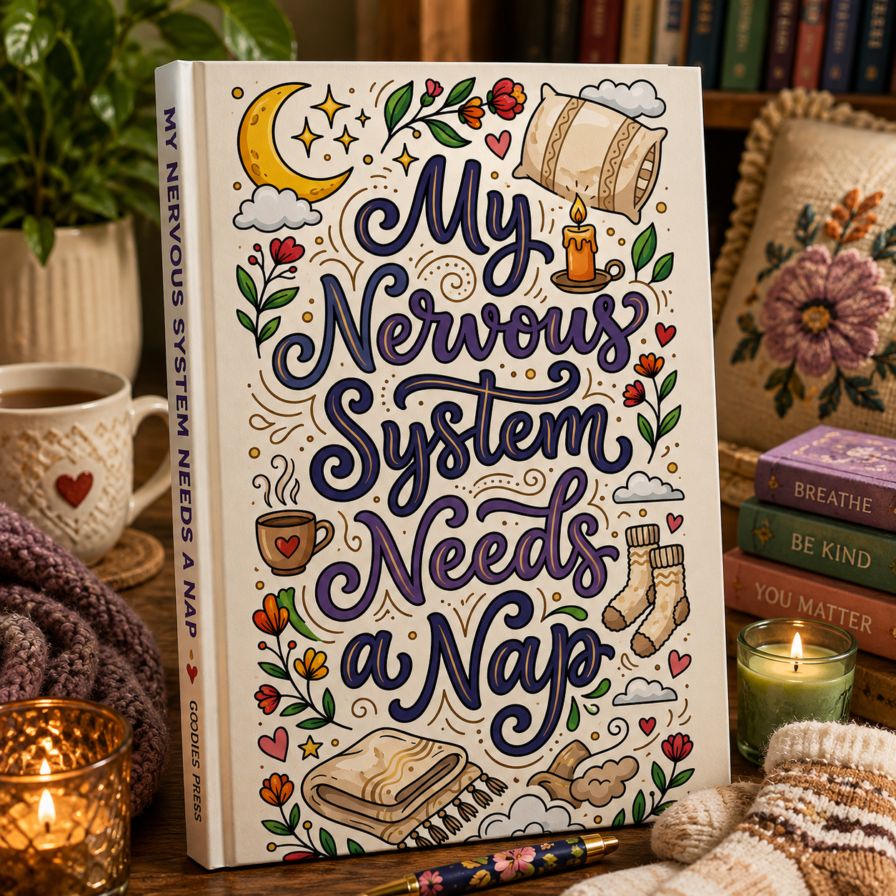 My Nervous System Needs a Nap coloring book mockup
