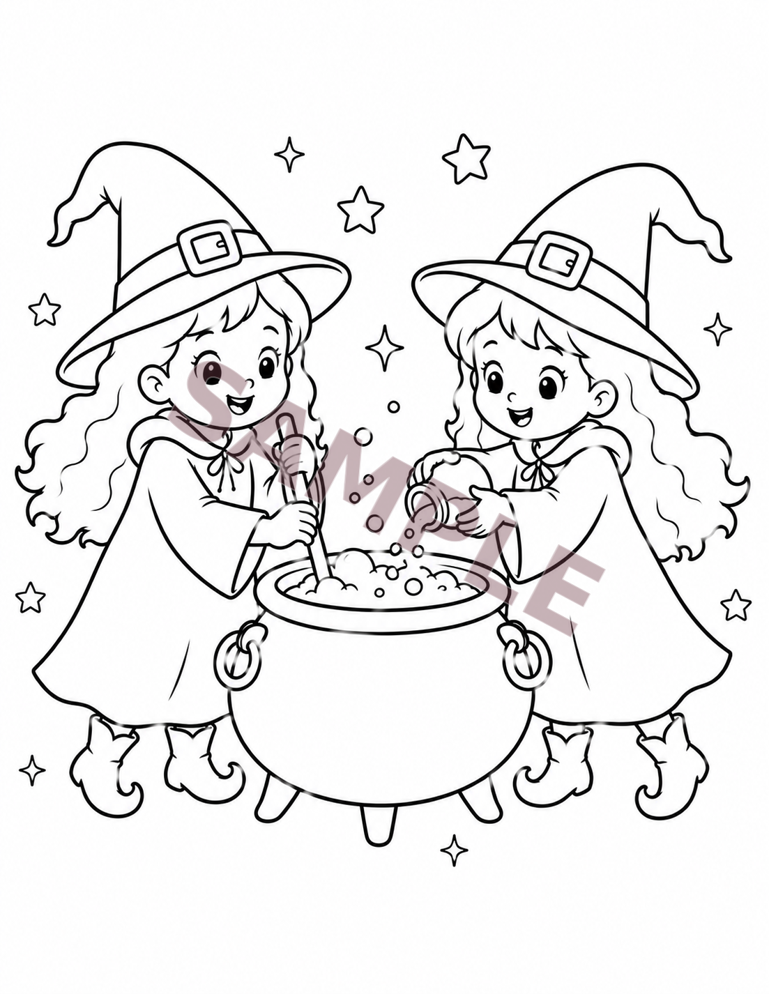 Cute & Magical Witches interior sample page 1